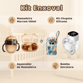 Kit Enxoval • Mamadeira + Chupeta Silicone + Aquecedor + Bomba Extratora