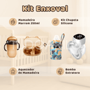 Kit Enxoval • Mamadeira + Chupeta Silicone + Aquecedor + Bomba Extratora