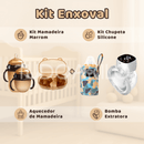 Kit Enxoval • Mamadeira + Chupeta Silicone + Aquecedor + Bomba Extratora