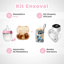 Kit Enxoval • Mamadeira + Chupeta Silicone + Aquecedor + Bomba Extratora