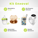 Kit Enxoval • Mamadeira + Chupeta Silicone + Aquecedor + Bomba Extratora