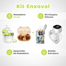 Kit Enxoval • Mamadeira + Chupeta Silicone + Aquecedor + Bomba Extratora