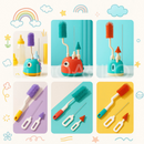 Escova de Mamadeira em Silicone • Kit 4 Peças