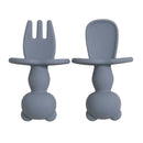 Kit Talheres Silicone Com Limitador