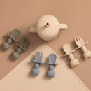 Kit Talheres Silicone Com Limitador